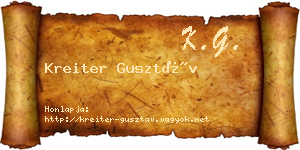 Kreiter Gusztáv névjegykártya